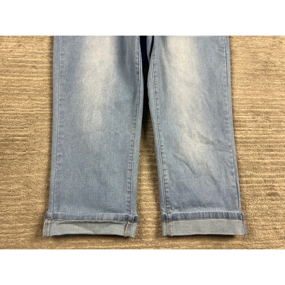 Bleu Cropped Jeans Womens 14 Light Blue BWC0085 Stretch Cuffed Denim Capris - Picture 3 of 13